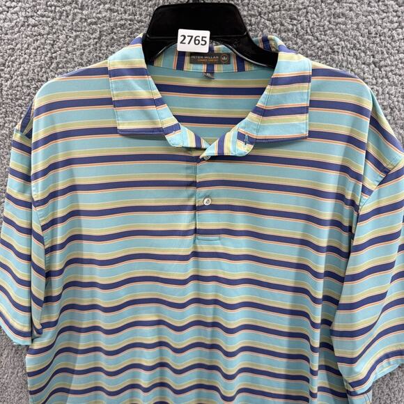 The Peter Millar Summer Comfort Polo Mens Stripped Golf XL - Picture 12 of 12